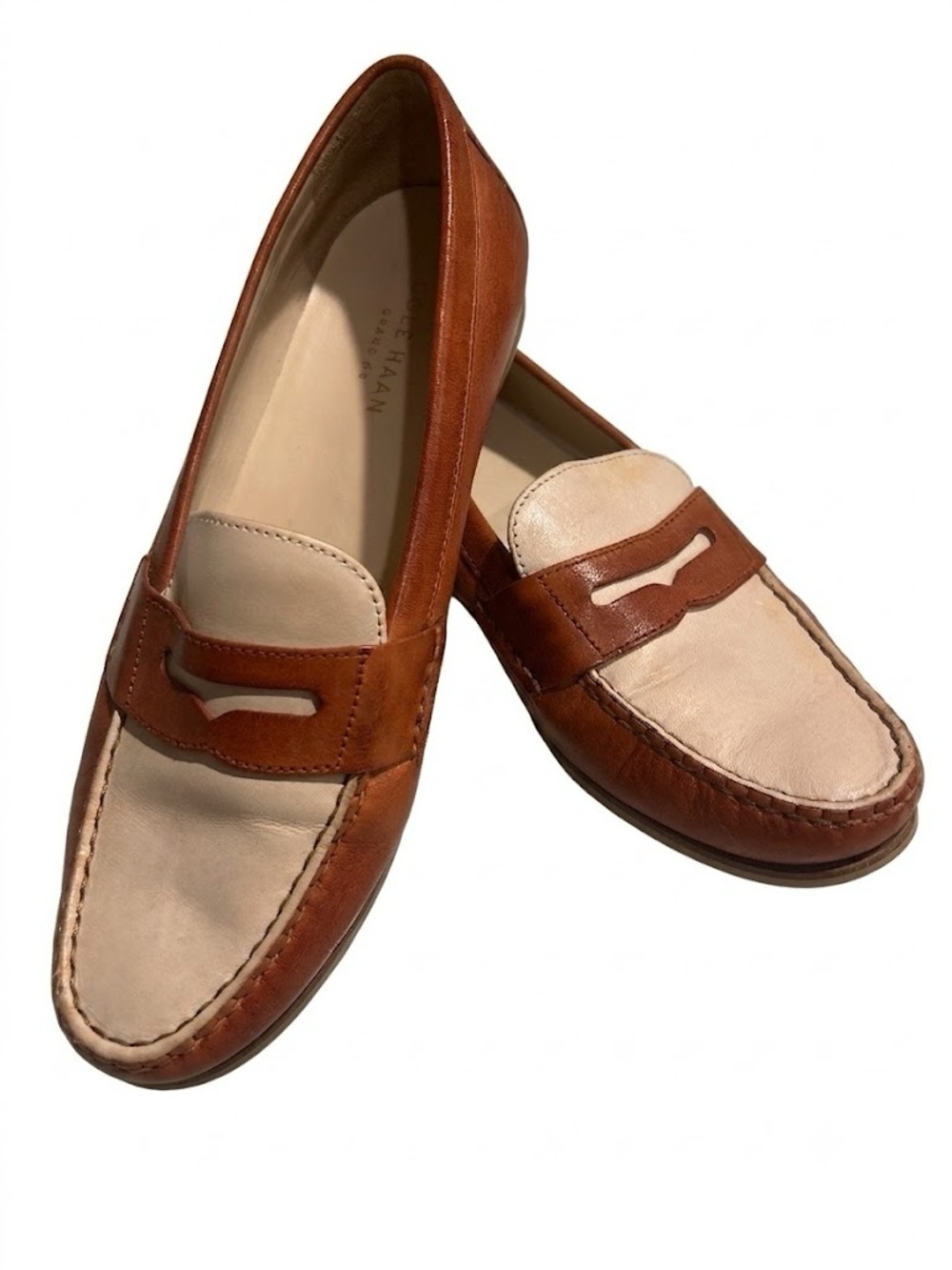 Cole Haan Women’s Emmons Loafer II Penny Loafers Two-Tone Tan/Ivory 7.5